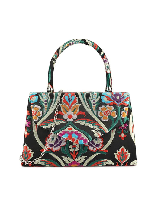 Floral Top Handle Bag / Handbags / Clutch Bags